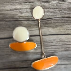 Orange and Cream Dangle Earrings